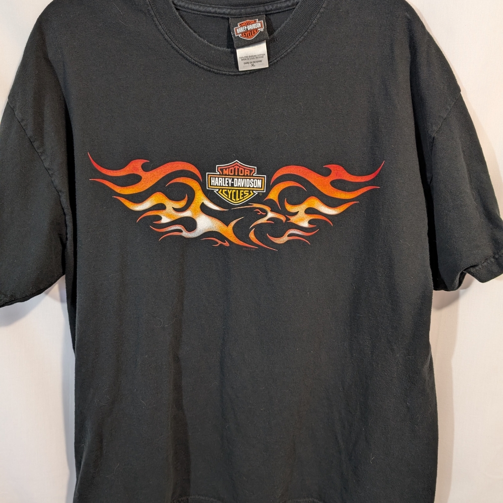 Harley-Davidson Charcoal Tee with Flame Design